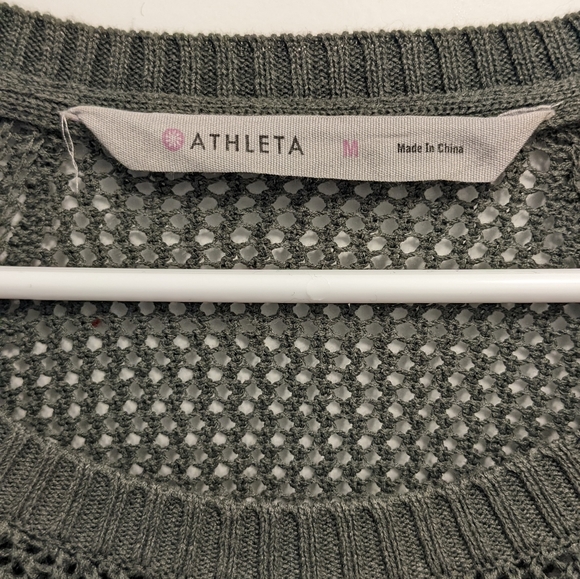 Athleta green open knit sweater fisherman - Picture 4 of 6